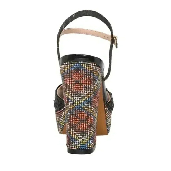 NIB Betsey Johnson ALAIA LEOPARD MULTI Black Sequin Rhinestones Heels - Picture 5 of 5